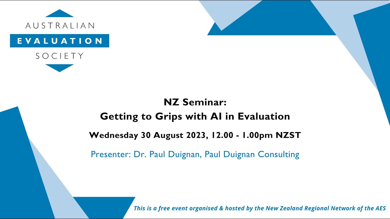 Getting to Grips with AI in Evaluation