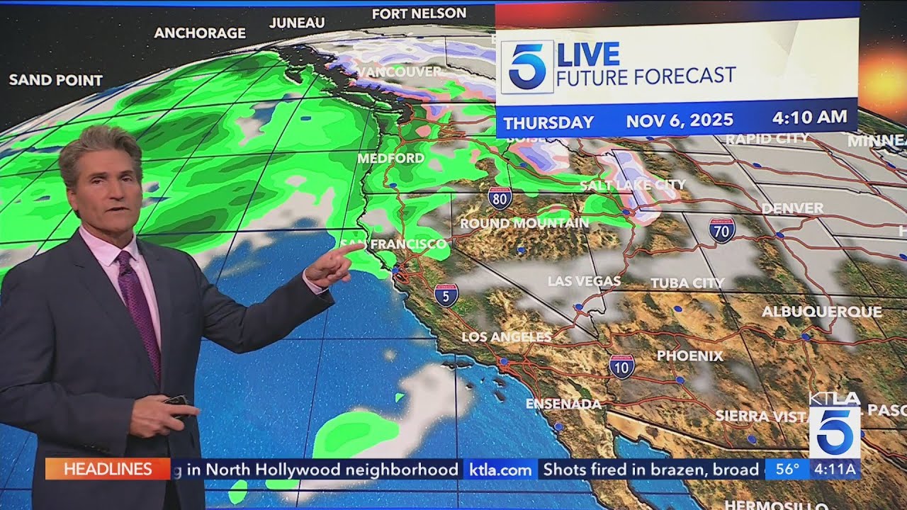 Storm system may bring moderate rain to Southern California late next week