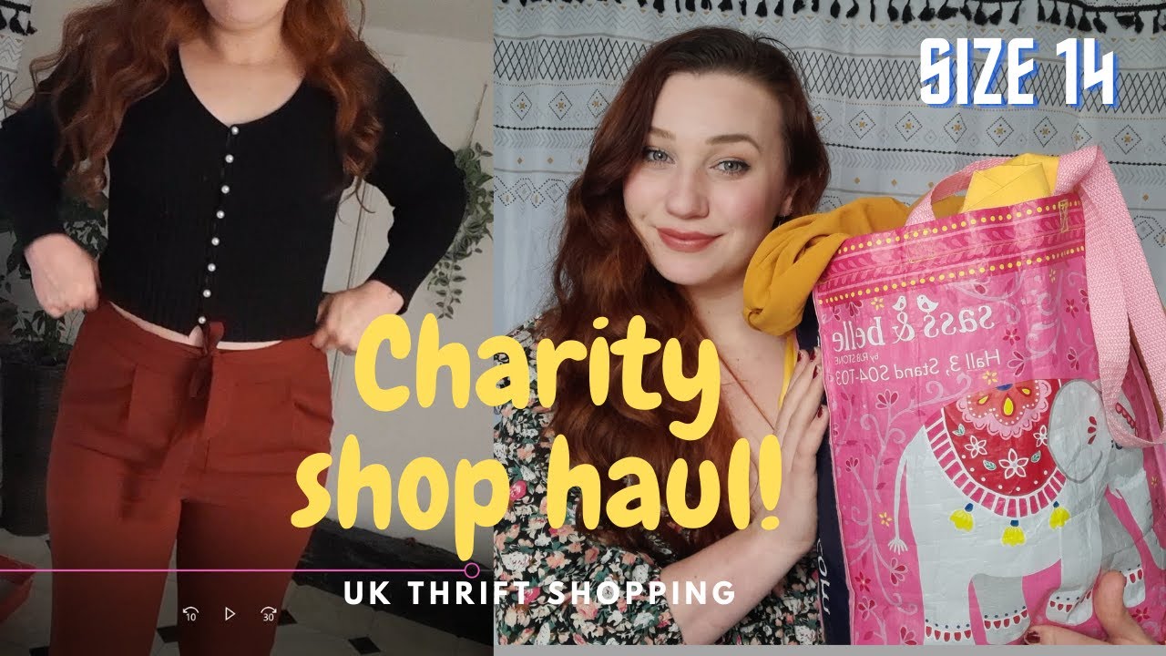 charity shop haul, UK charity shop haul, try on haul, size 14 clothing haul, uk thrift shopping