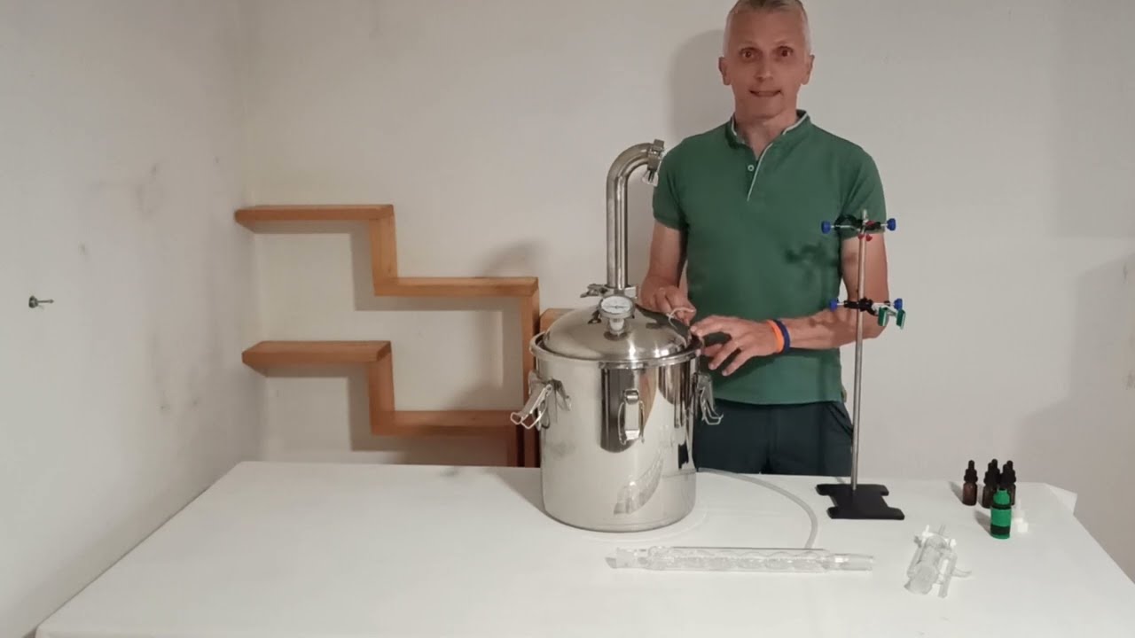 alambicco estrattore distillatore 20 L per produzione oli essenziali