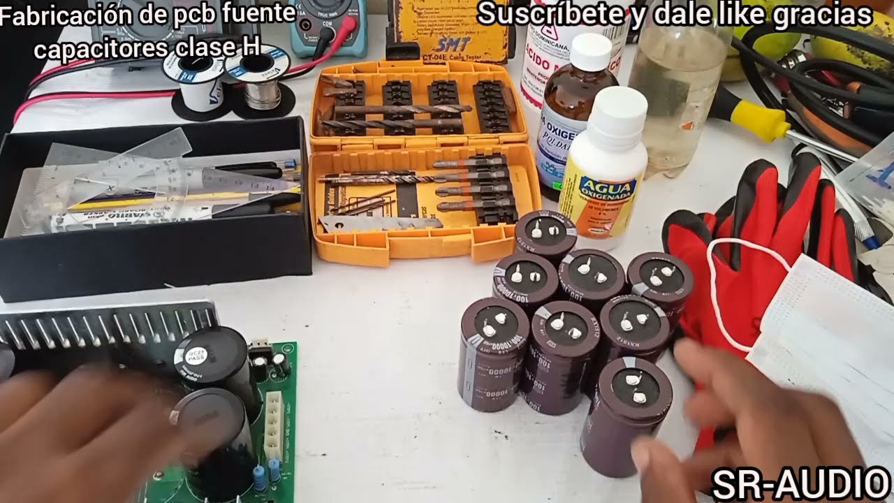 fuentes de capacistore o banco de filtros electrolíticos, para amplificador clase H.