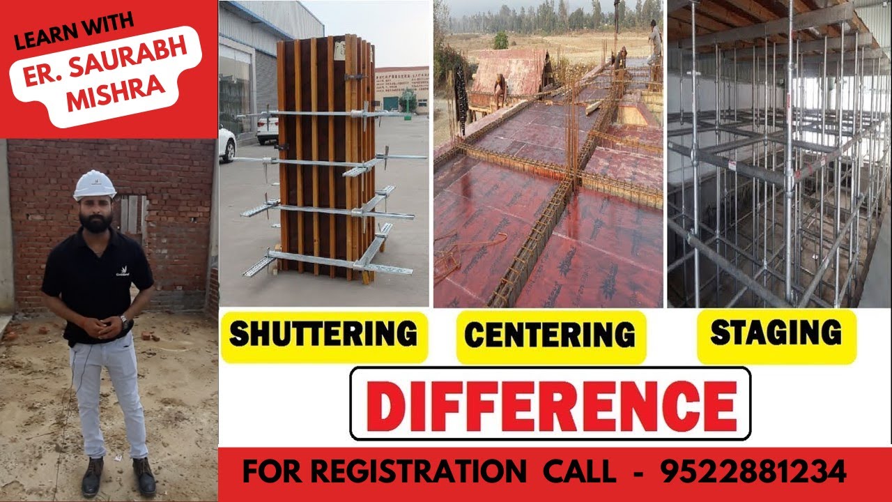 Learn Complete Information About Formwork || Difference Between Shuttering, Centering and Staging