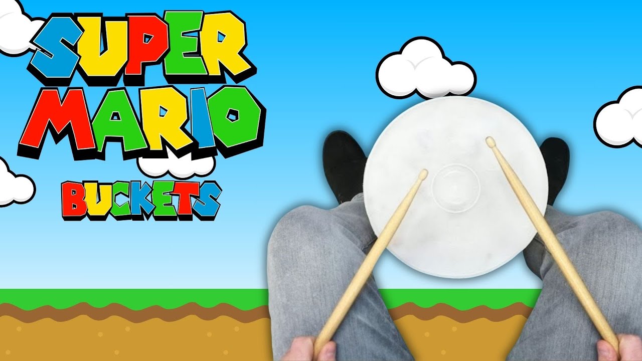🥁 EASY Super Mario Bucket Drumming Play Along 🥁 Super Mario Theme | Drumming for Music Class