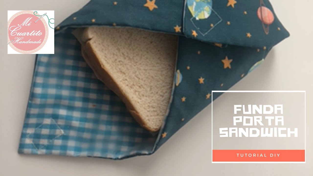 🥪✉️ Tutorial PORTA SANDWICH para la VUELTA al COLE DIY. [Costura FÁCIL] Sin PATRÓN✂️