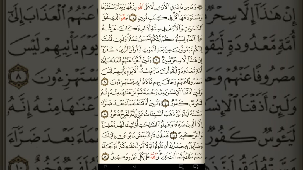 ماهر المعيقلي سورة هود مكتوبة صفحة 222 مصحف المدينة المنورة جودة عالية