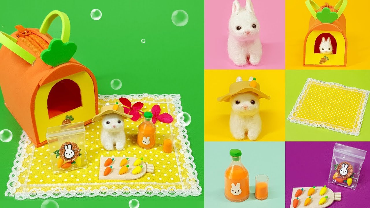[DIY 6 Miniature for picnic rabbit ]  토끼야 소풍가자~ 6가지 미니어쳐 소풍토끼 세트 만들기!