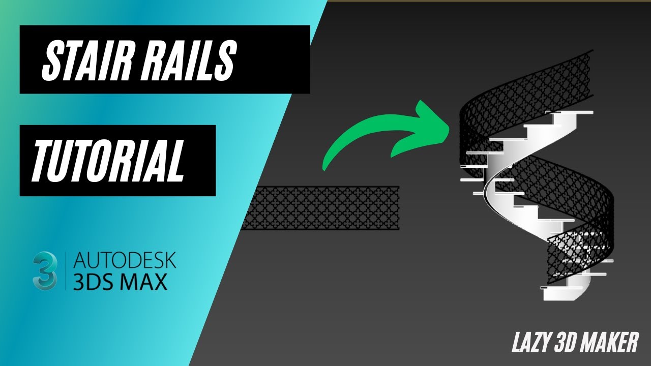 How to Create Handrails for Helical Stairs in 3dsMax Tutorial.