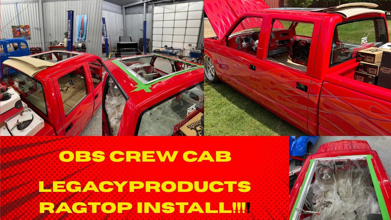 We Cut A Big Hole In The Roof!!! OBS Chevy Crew Cab Legacy Products RagTop Install.