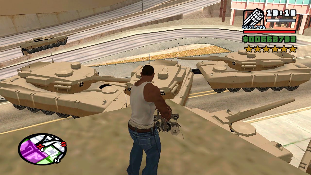 ⭐⭐⭐⭐⭐⭐SIX STARS WANTED LEVEL RAMPAGE WITH MINIGUN | 6 STAR WANTED LEVEL ESCAPE IN GTA SAN ANDREAS
