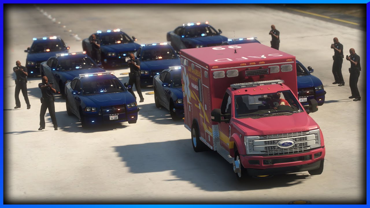 GTA RP | Полиция преследует угнанные машины скорой помощи