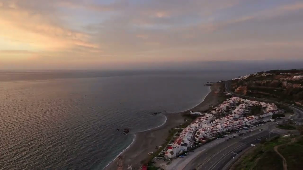Breathtaking Sunrise Over Manilva’s Punta Chullera Beach | Stunning 4K Drone Footage