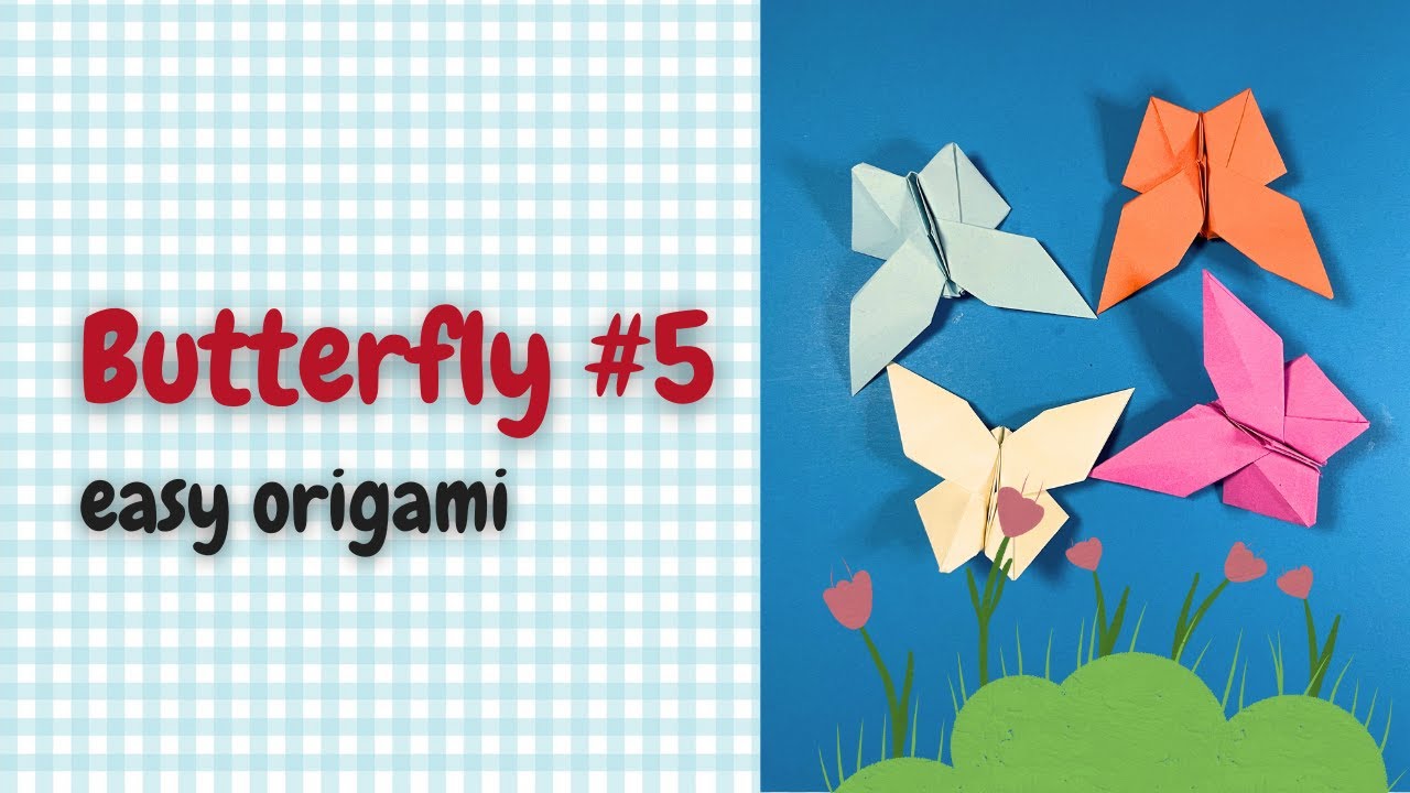 Easy origami butterfly #5 - fold with me