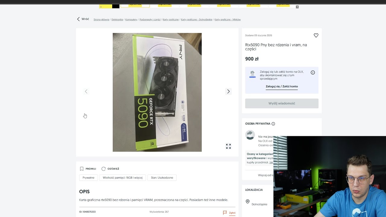 Uszkodzone karty graficzne #4 - Przegląd OLX 15.01.26
