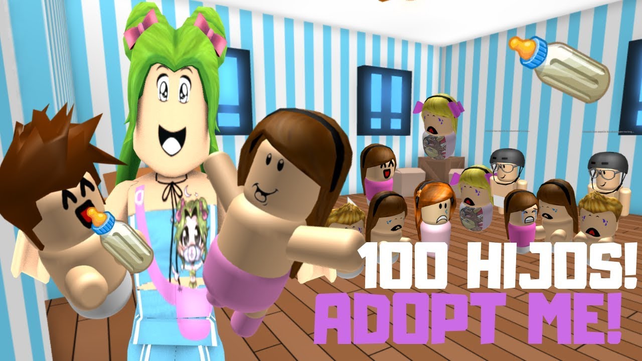 👩‍ADOPT ME ADOPTO A 100 HIJOS 😱 - ROBLOX