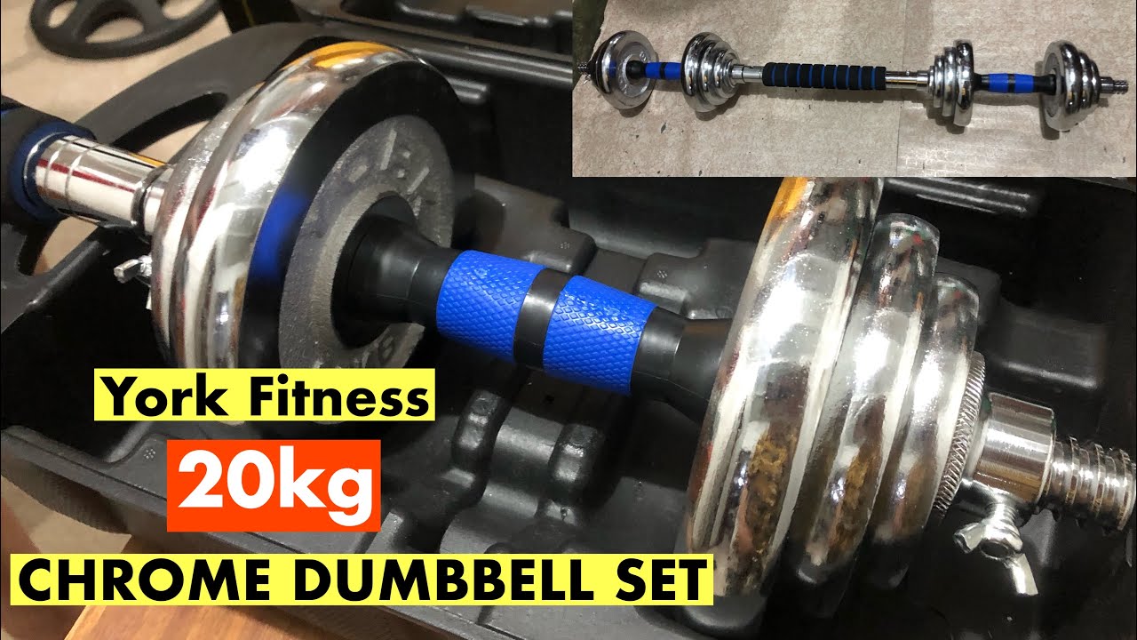 UNBOXING + REVIEW YORK FITNESS 20KG CHROME DUMBBELL SET WITH LONG BAR| PRODUCT REVIEW & TESTING
