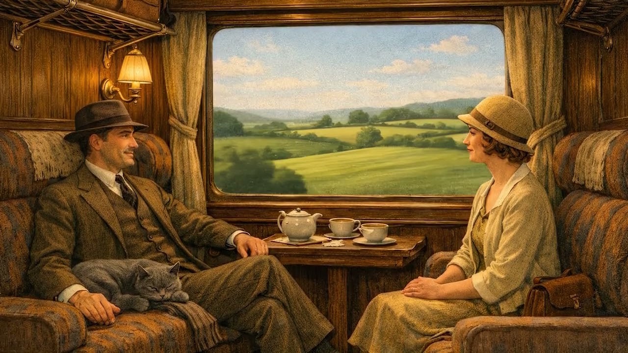 Vintage Train Ride Through the Countryside 🚂 Relaxing Jazz Ambience for Study, Sleep & Focus