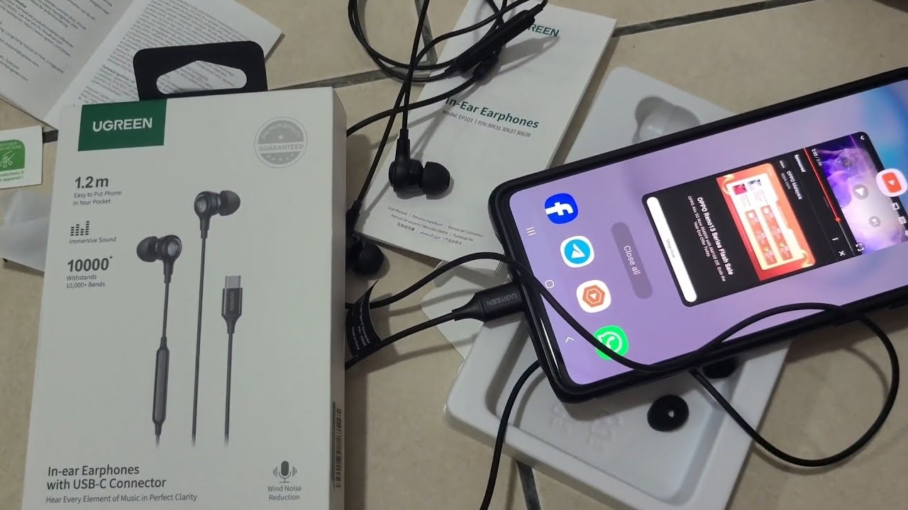 UGREEN in ear earphone Type-C connector | Earphone murah dan berkualiti