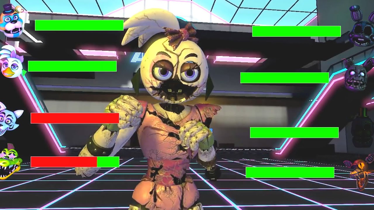 [SFM FNaF] Top 5 Shattered Security Breach vs FIGHT Animation WITH Healthbars