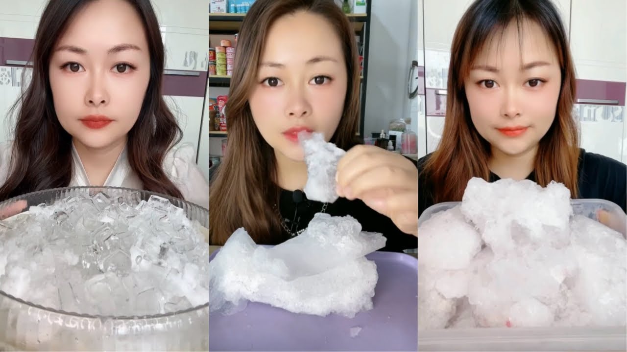 White Ice Eating ASMR | Crushed Ice | Ice Eating