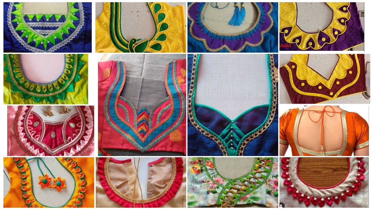 Patch work blouse designs/Backneck blouse designs 2020/blouse back neck designs
