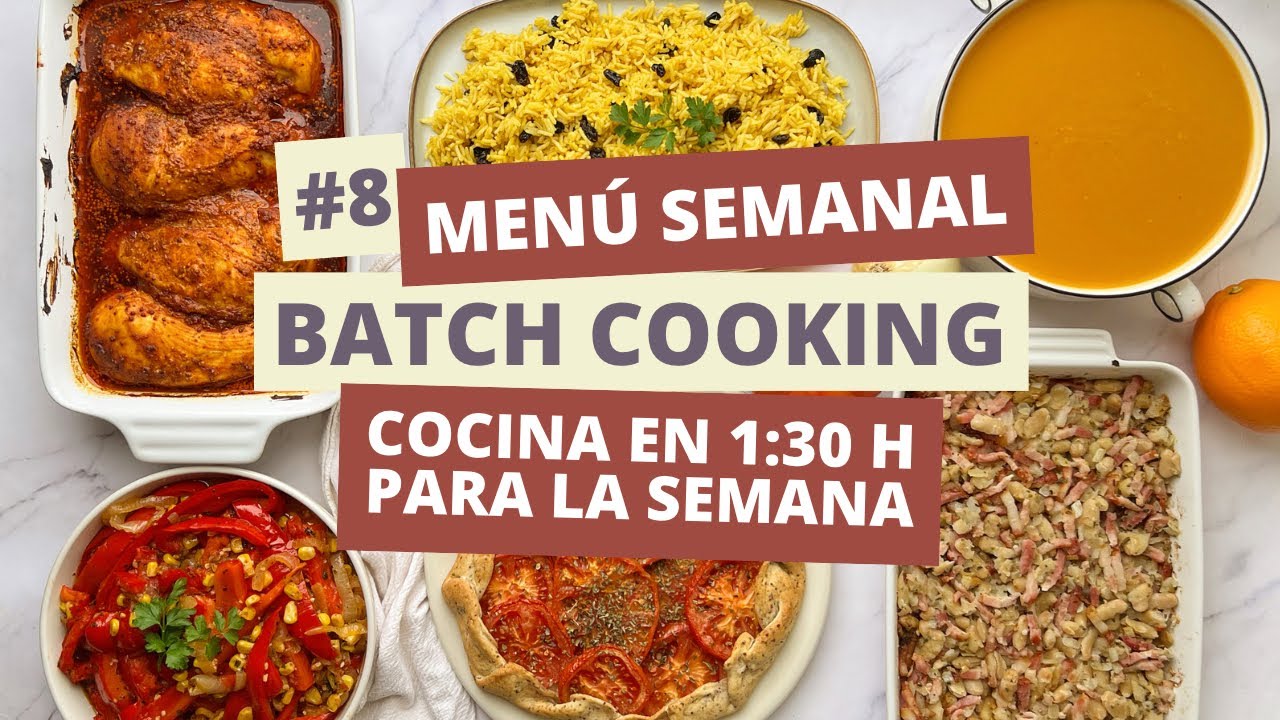 MENÚ SEMANAL 2/2 ENERO 🍲 Cocina en 1:30 h para la semana 👩🏻‍🍳 BATCH COOKING EN ESPAÑOL