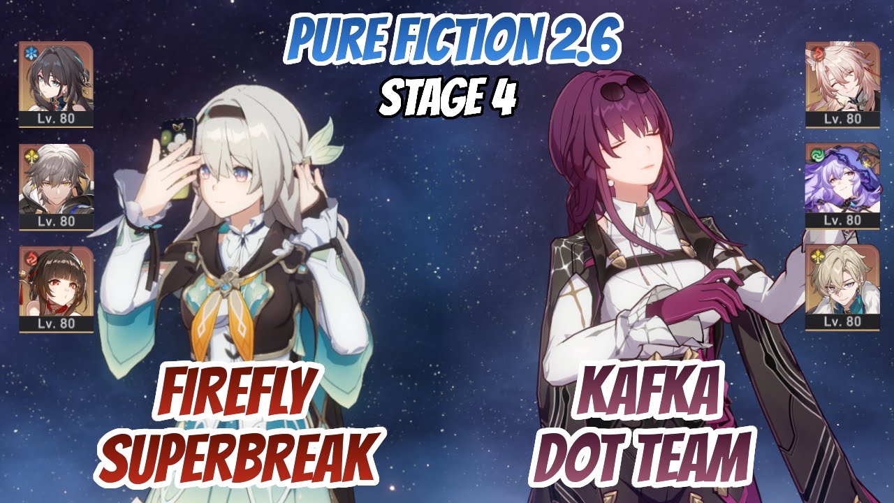 Firefly SuperBreak & Kafka DoT w Jiaoqiu Team Pure Fiction Stage 4 (3 Stars) | Honkai Star Rail
