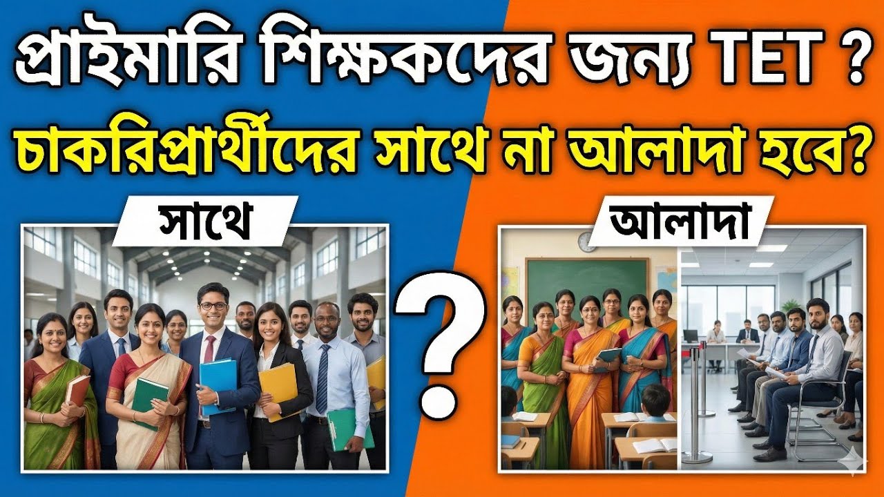 প্রাইমারি শিক্ষকদের জন্য TET ?চাকরিপ্রার্থীদের সাথে না আলাদা হবে?, সুবিধা ও অসুবিধা নিয়ে আলোচনা 