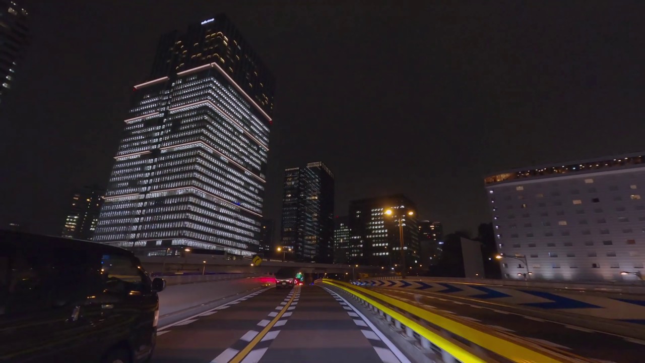 Night Driving 4K - Center of Tokyo - Imperial Palace, Tokyo Station, Ginza, Nihonbashi in Japan