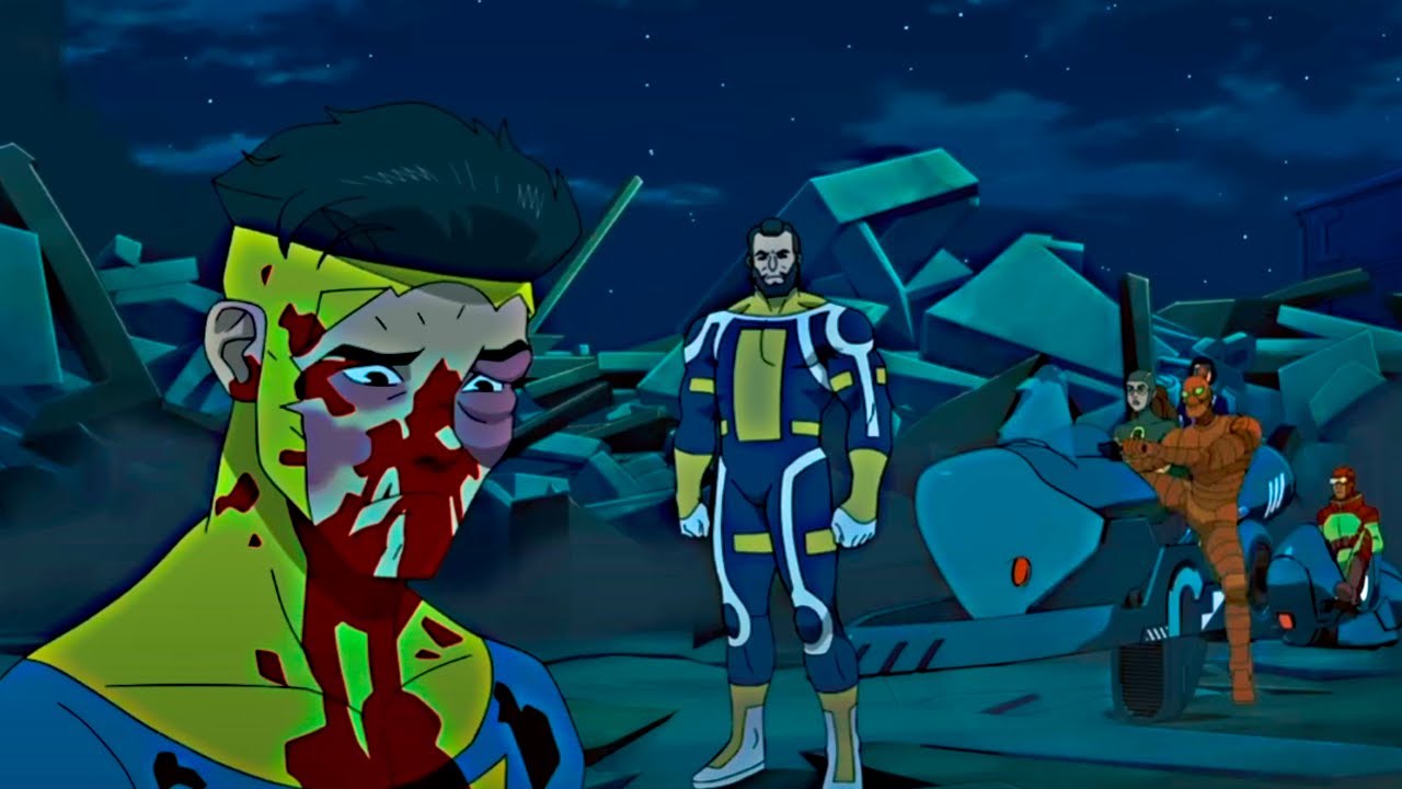 Invincible vs The Mauler Twins Ending Battle Invincible Season 2 Episode 1