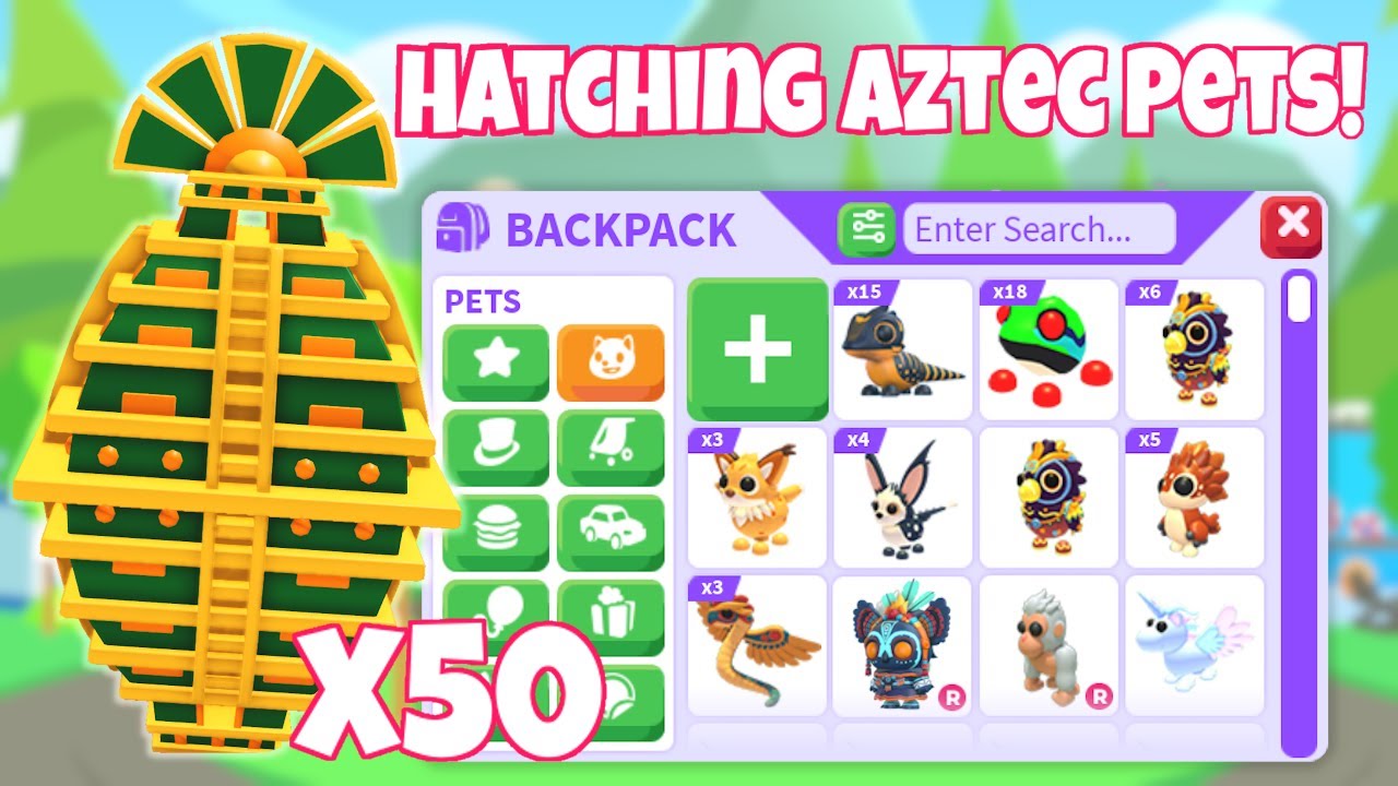Hatching Aztec Pets! | 50 Aztec Eggs! | Roblox Adopt Me New Egg Update | Riivv3r