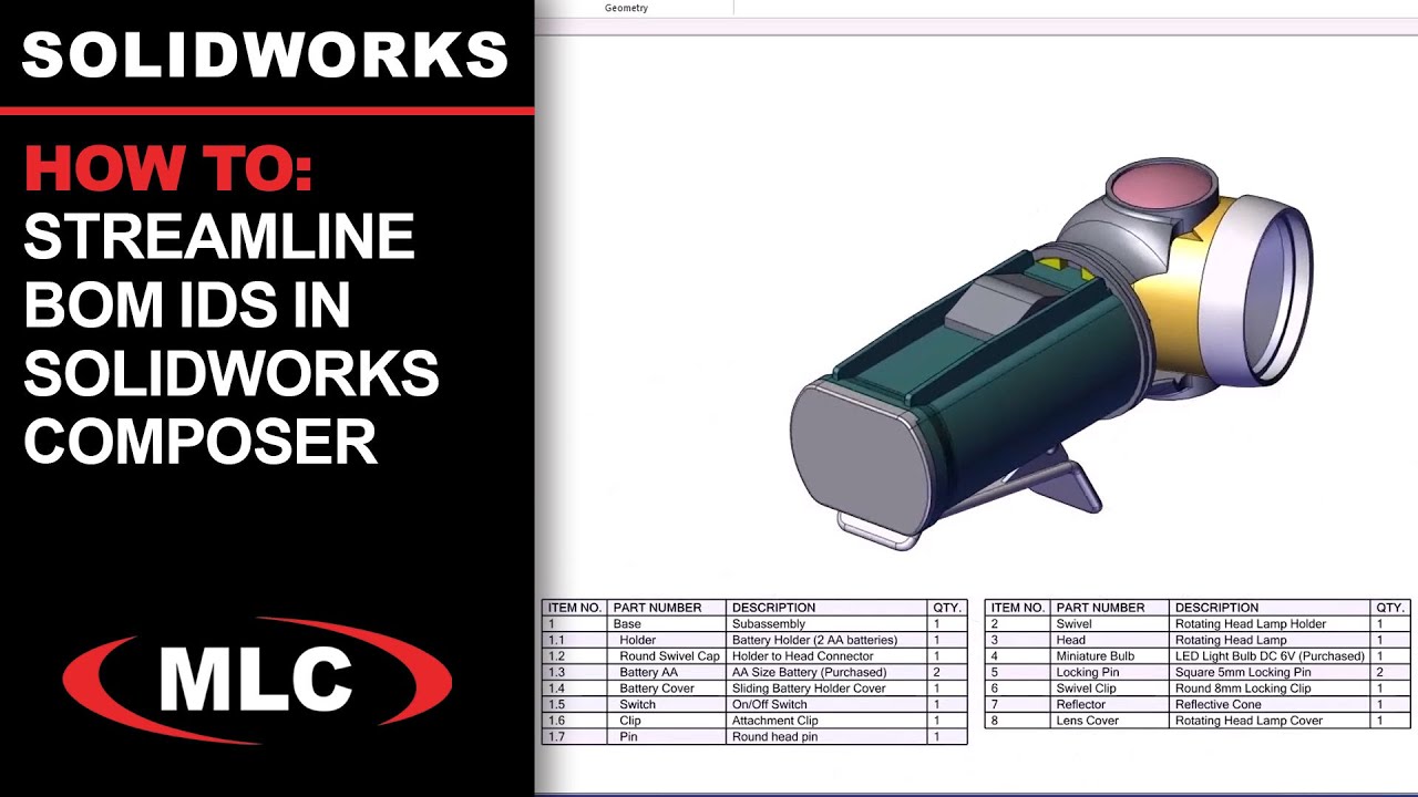 How To Streamline BOM IDs in SOLIDWORKS Composer