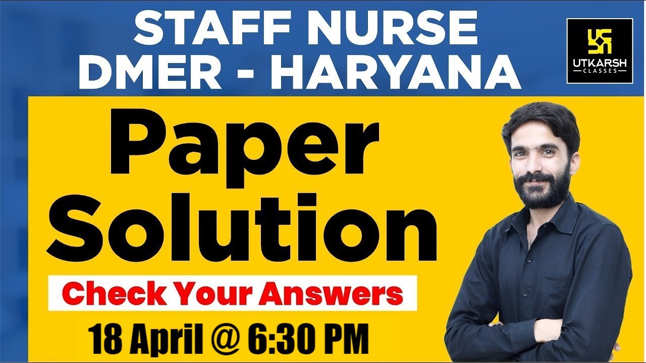 DMER Staff Nurse Haryana 2022 Paper Solution | Complete Analysis & Answer Key | By Raju Sir