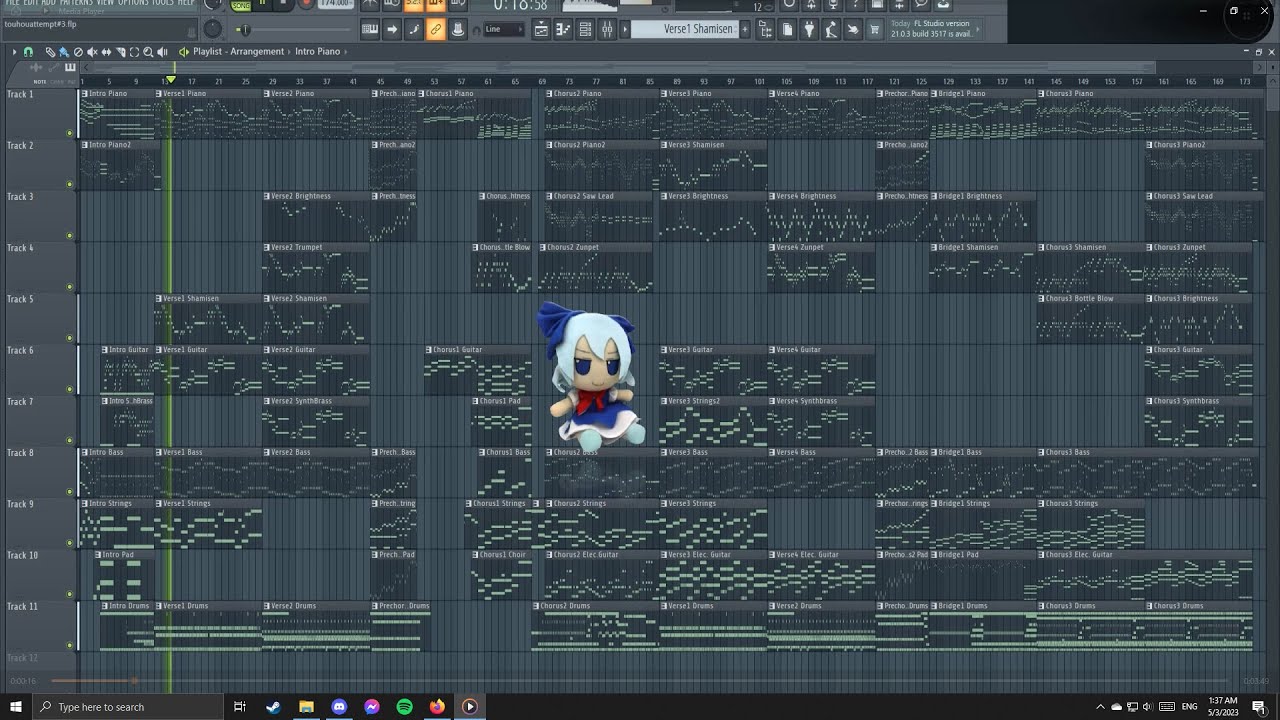 my attempt at touhou music (FL Studio) (real)