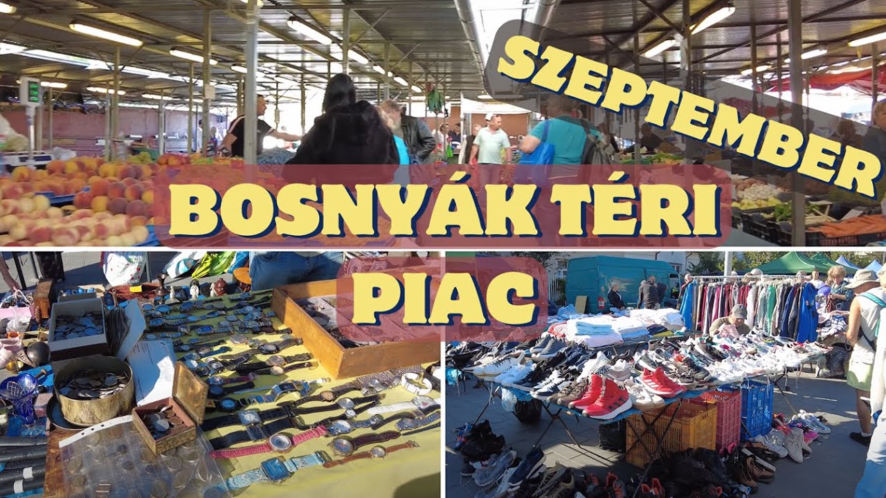 Bosnyák téri piac és bolhapiac Szeptemberben - Budapest  [4k Ultra HD 60fps]