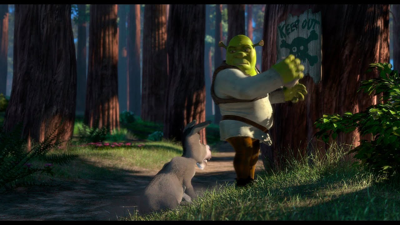 Shrek 1 - Escena cuando Burro conoce a Shrek (1/2)- Escenas de películas HD