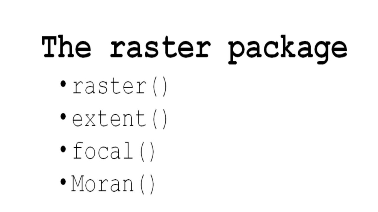 GIS and R - using the raster package