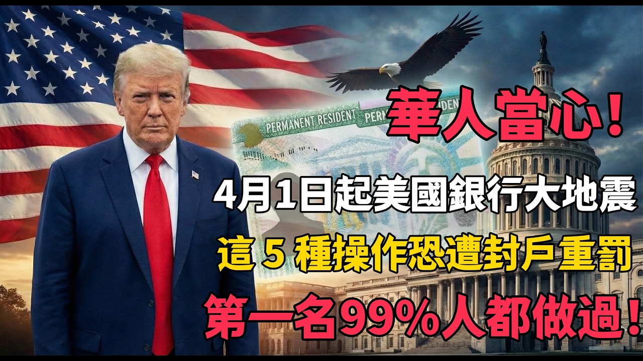 華人當心！4月1日起美國銀行大地震：這 5 種「常規操作」恐遭封戶重罰，第一种99%人都做过！