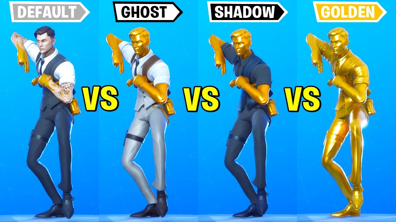Default vs Ghost vs Shadow vs Gold - Fortnite Dance Battle!