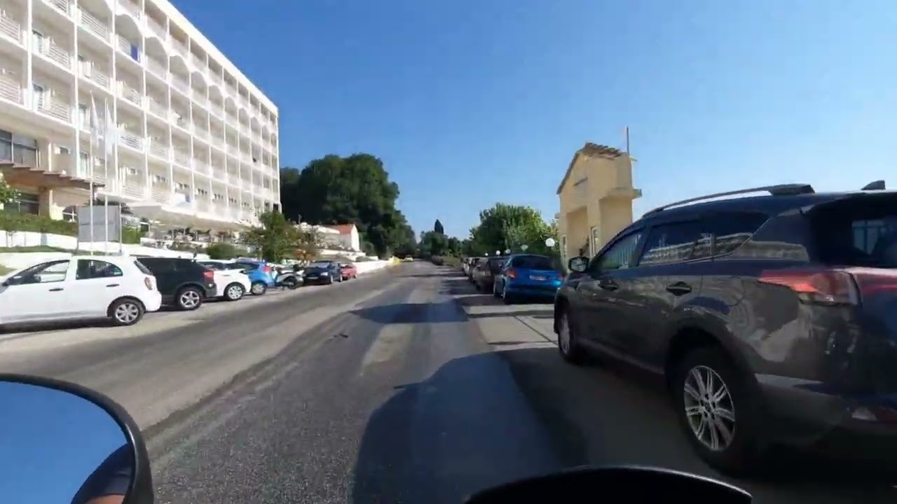 Поездка на скутере в город Корфу — видео вождения в Греции 🇬🇷