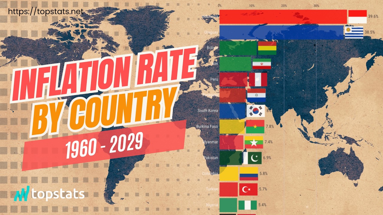 Top 15 Countries with Highest Inflation Rate | World Inflation History Map (1960-2029)