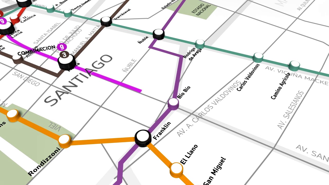 Mira el recorrido que tendr&aacute; la L&iacute;nea 9 del Metro de Santiago