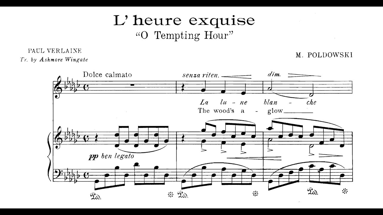 L'heure exquise (M. Poldowski) - Gb/G-Flat Major Piano Accompaniment - Karaoke