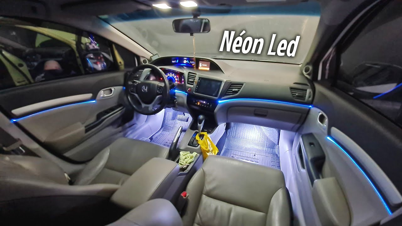 Civic EXR 2.0 2016 Fita Led DRL com Seta Sequencial + Fita Néon Led Painel e Portas + Led Assoalhos