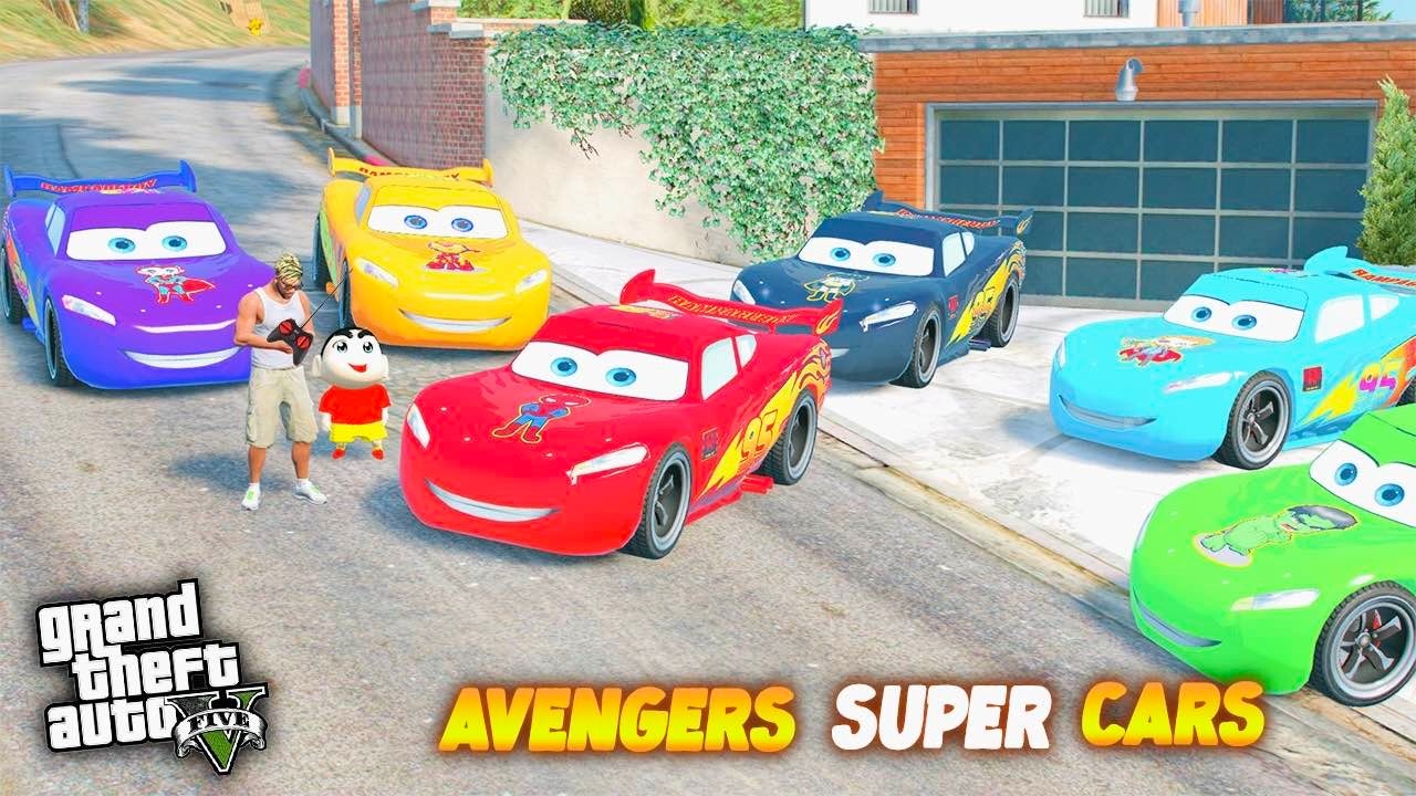 GTA 5: Franklin Stealing Avengers MCQUEEN Super Cars