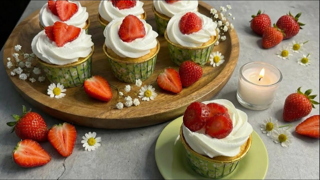 The SECRET to Making Perfect Strawberry and Cream Cupcakes