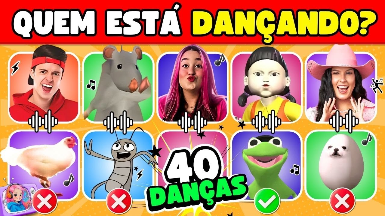 QUEM ESTÁ DANÇANDO💃🏻Desafio Musical🎶Rato Milton, Emilly Vick, Enaldinho, Ana Castela, Round6, Neymar