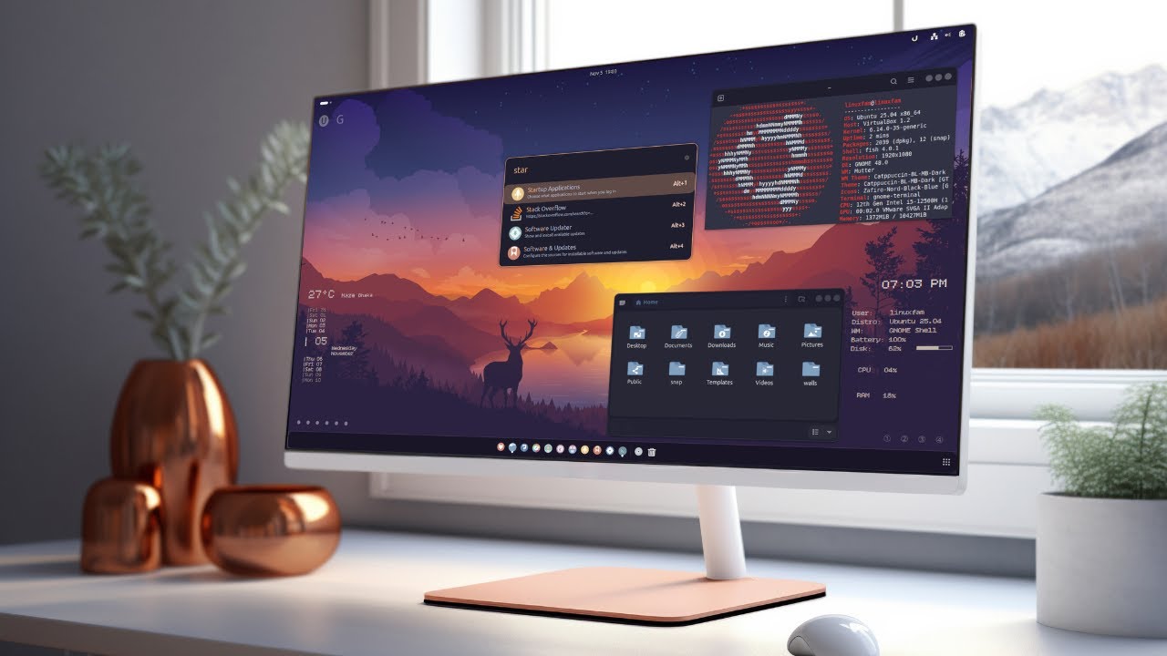 Как настроить рабочий стол Ubuntu с помощью виджетов Conky | 6 conky bundle