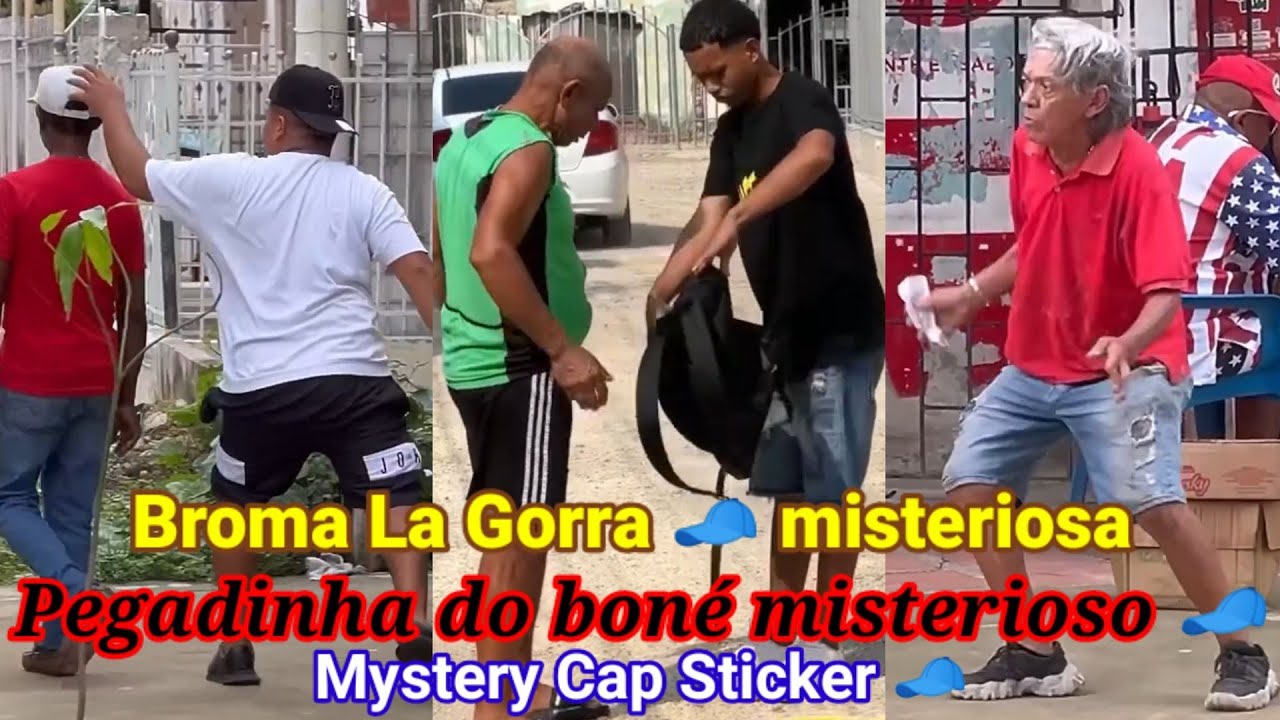 Broma la gorra 🧢 misteriosa  / Pegadinha do boné misterioso 🧢 / Mystery Cap Sticker 🧢