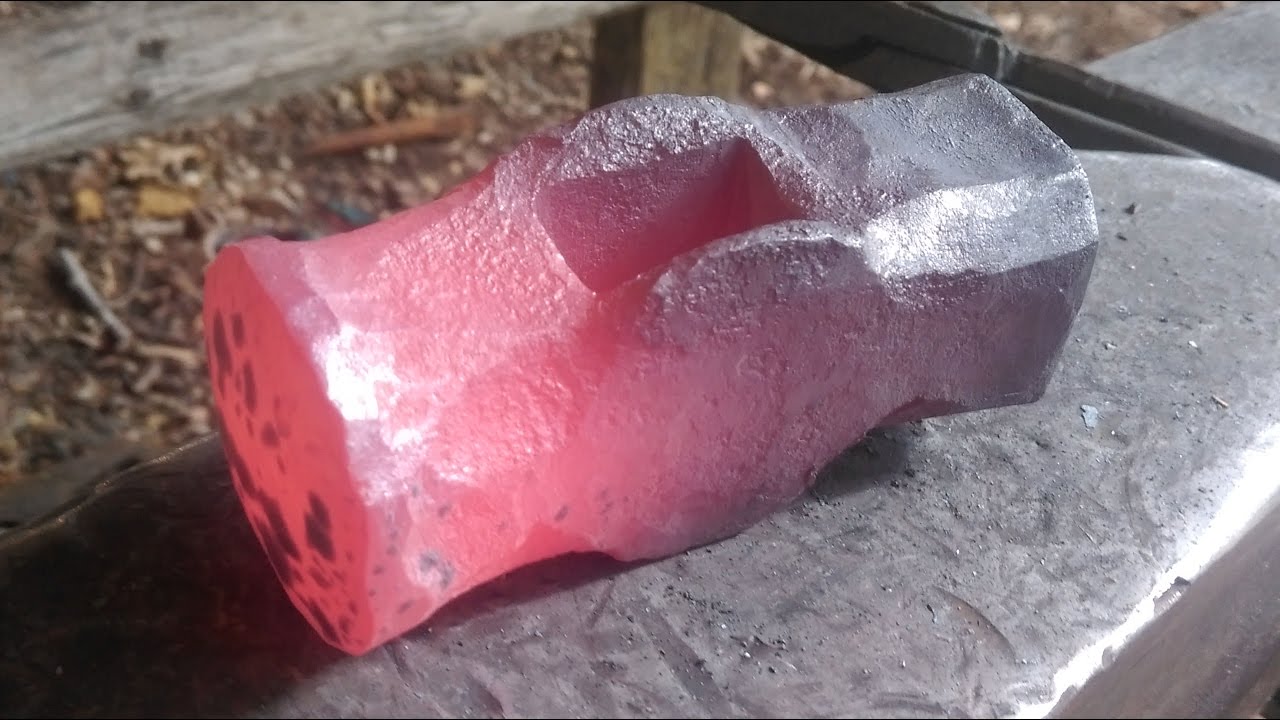 Blacksmithing - Small Rounding Hammer from a jackhammer bit