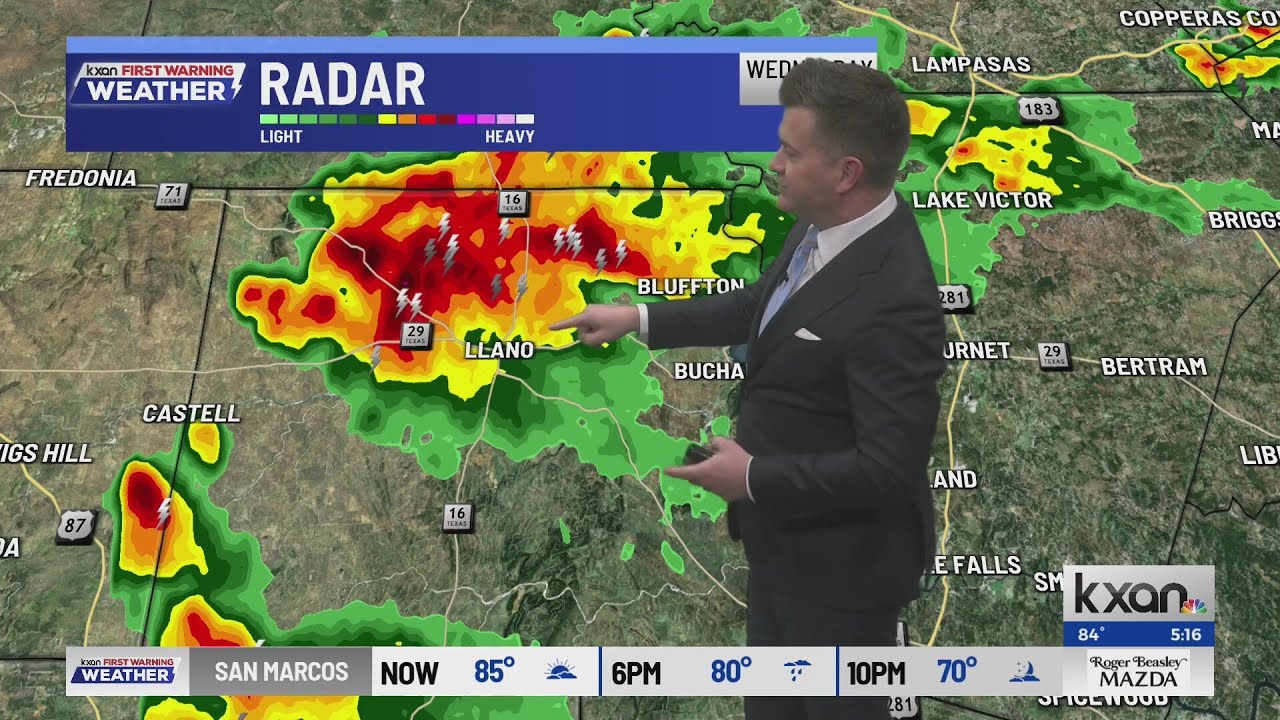 Scattered storms in the Hill Country will fade tonight, but a wet pattern on track | KXAN Forecast (